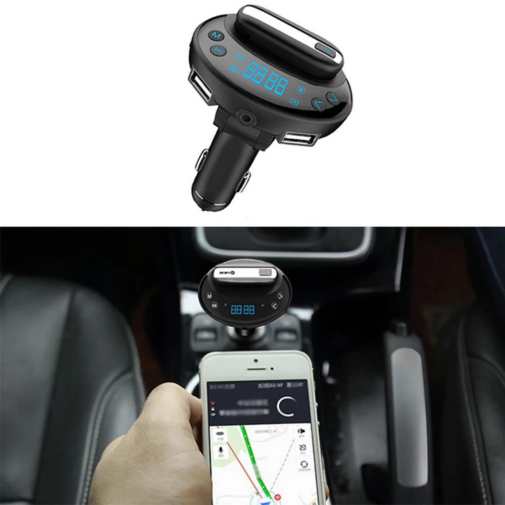MP3 Dual USB с светящейся кнопкой V8 fm-передатчик гарнитура Handsfree музыкальный плеер
