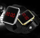Часы наручные светодиодные цифровые для мужчин и женщин, квадратные спортивные электронные наручные, с силиконовым ремешком