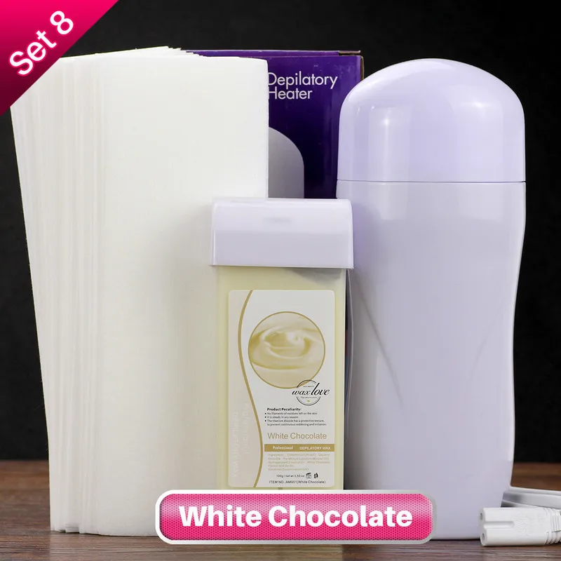 SET 8 White Chocolat Восковый набор нагревателей машина для удаления волос 110 V/220-240 V Электрический депилятор для лица бровей Мини эпилятор восковой расплава полоски* 30 - Цвет: SET 8 White Chocolat