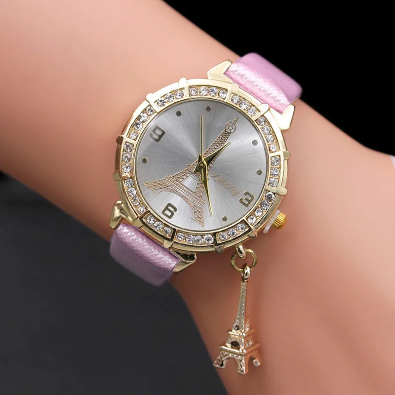 Женские наручные кварцевые часы La moda Reloj de dama с подвеской в виде Эйфелевой башни
