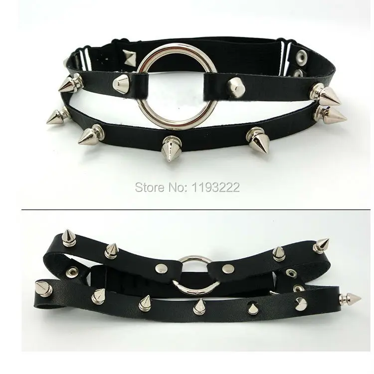 Круглые Кожаные подвязки с заклепками в стиле панк рок круглыми кожаными лентами