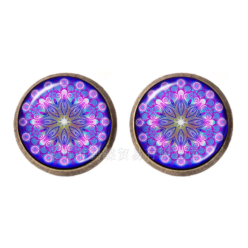 Эмалированная мандала искусственная хна ювелирные изделия для йоги серьги