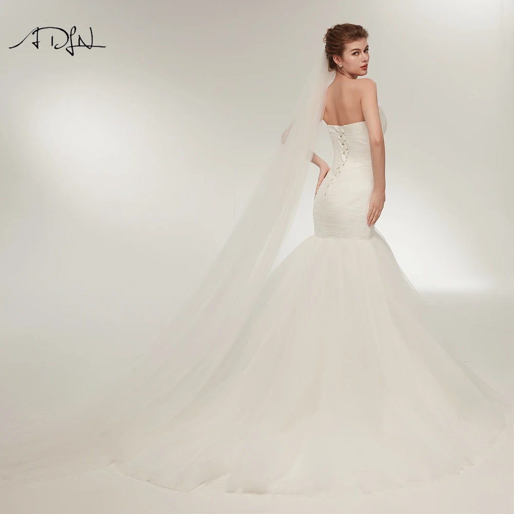 Женское свадебное платье ADLN белое/цвета слоновой кости мягкое фатиновое невесты