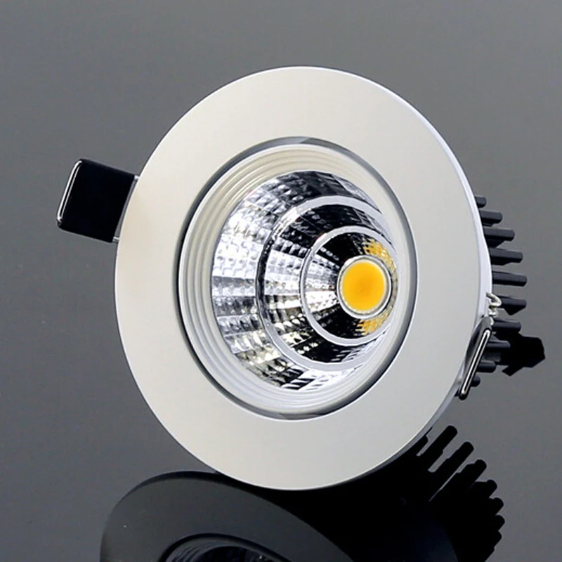 

Silver Ultra gorgeous Dimmable LED COB Downlight AC110V 220V 3W/5W/7W/10W/15W/20W/30W Recessed LED Spot Light Decoration Ceiling