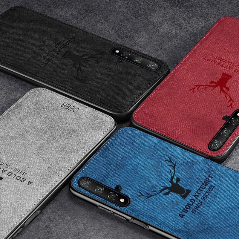 KEYSION Phone Case for Huawei Honor 20 Pro 10 10i Retro Fabric Cloth Texure Soft Cover For Lite V20 V10 |