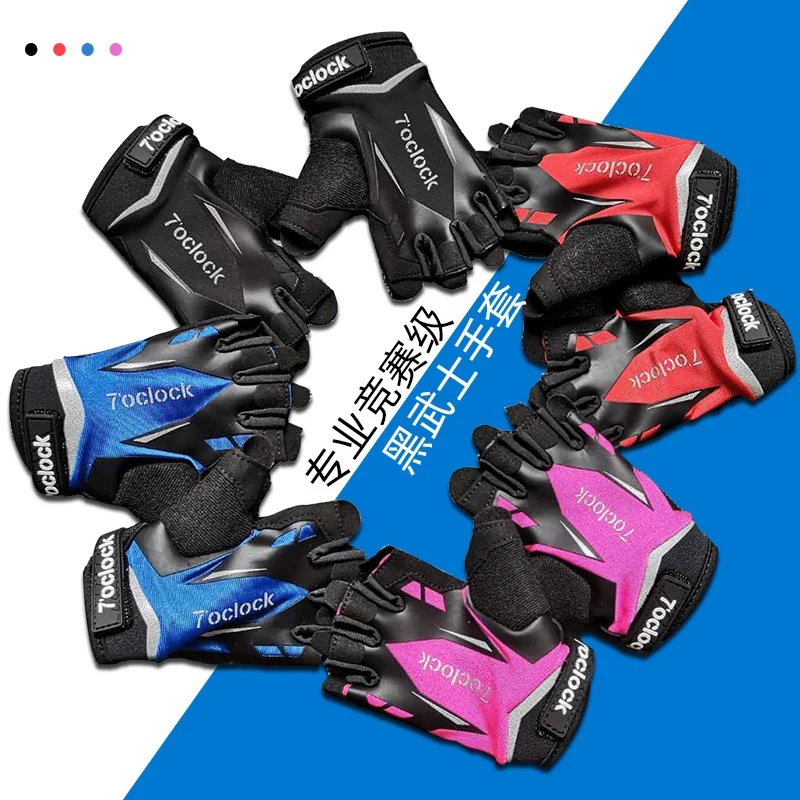 black warrior children's slide sport gloves protective gear short finger scooter kids glove | Спорт и развлечения