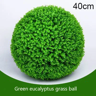 green 40cm Несколько размеров искусственные растения эвкалипт Милан пластиковый шар домашний бонсай свадебное украшение DIY макет торгового центра наружная трава - Цвет: green 40cm