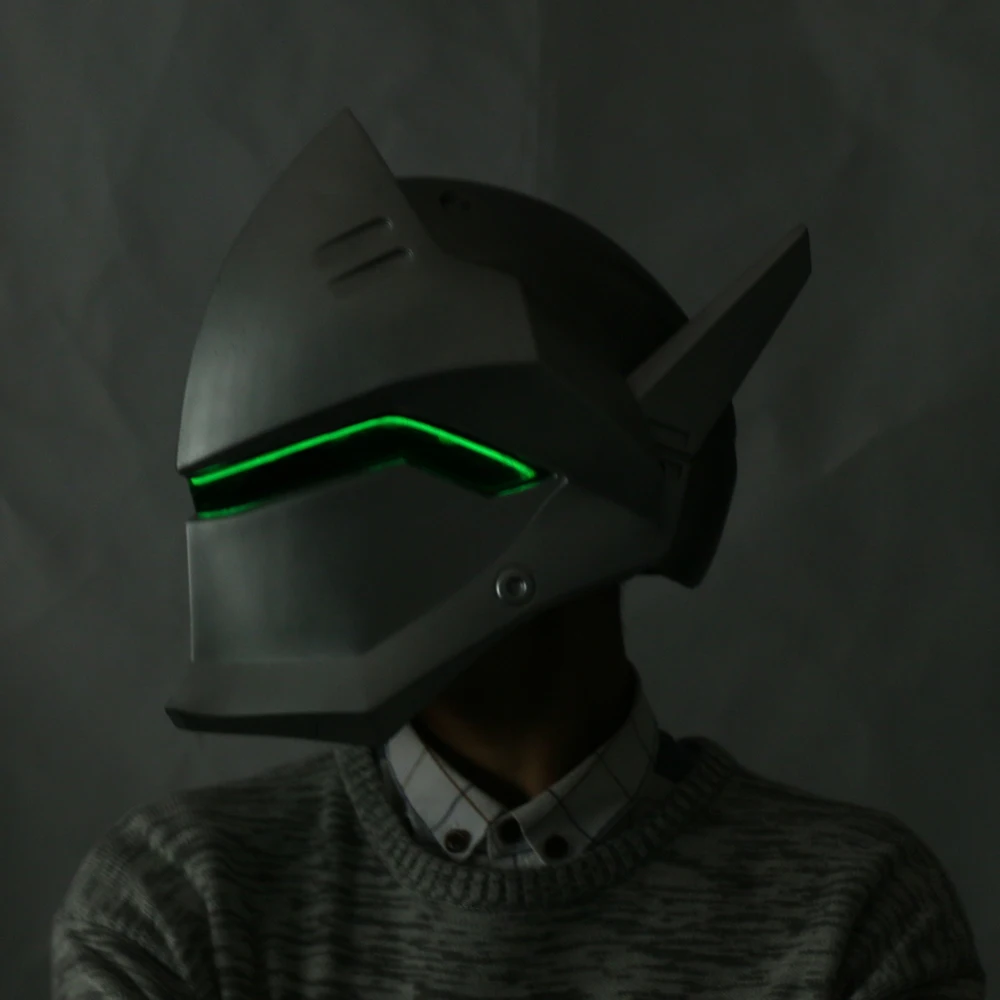 Игры OW за часы Гэндзи накладные шлем с светильник Косплэй маска из ПВХ на