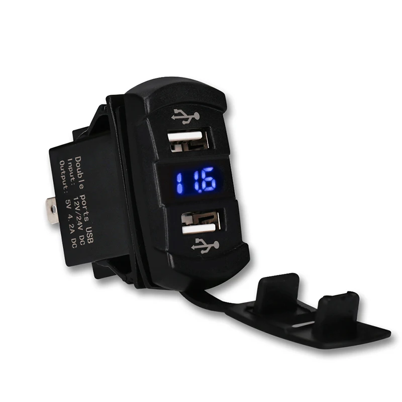 Автомобильное зарядное устройство с 2 USB порсветодиодный 12 В 24 4 А|usb port socket|usb charger