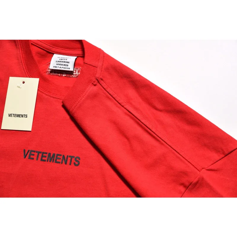 Новейшая футболка Vetements с большим ярлыком для мытья снаружи женские и мужские
