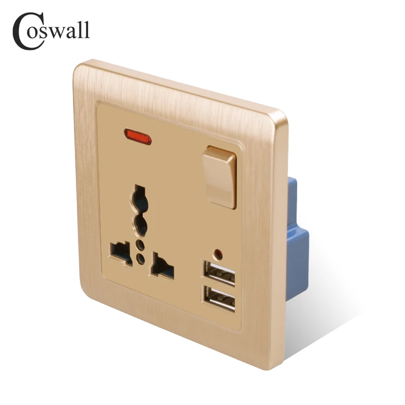 Настенная розетка Coswall 13 А Великобритания универсальная с 3 отверстиями 2 1