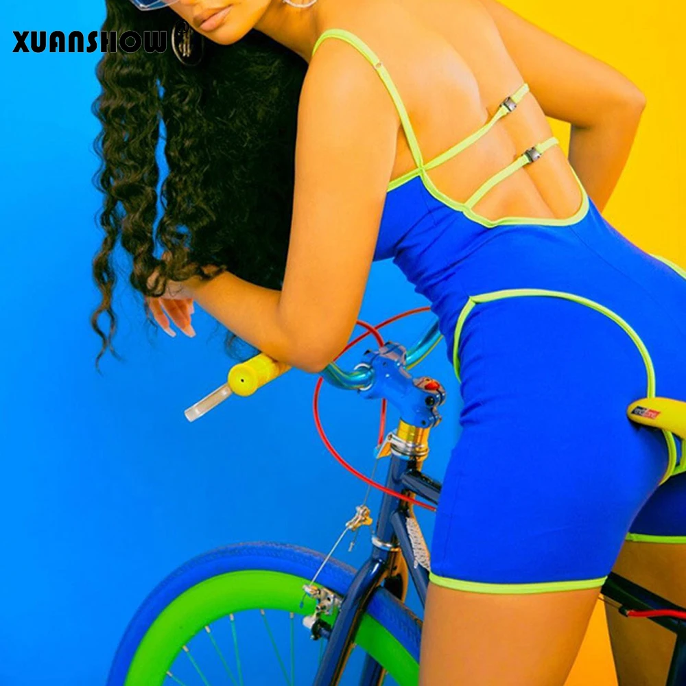 Женская одежда XUANSHOW 2019 спортивная с открытой спиной женские спортивные костюмы
