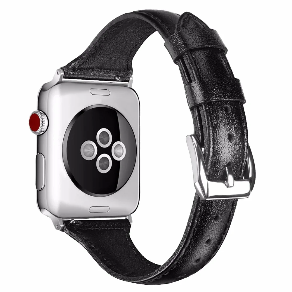 Чехол для Apple Watch тонкий ремешок из натуральной кожи с застежкой нержавеющей