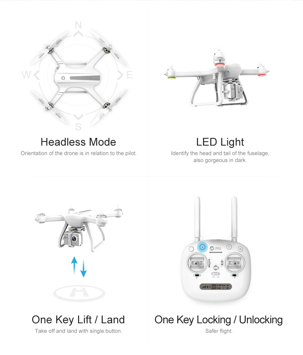 Holy Stone HS700 1000 м Диапазон 20 минут полёт бесщеточный мотор 5 ГГц 400 м Wifi gps FPV FHD 1920*1080P 2800 мАч gps Дрон