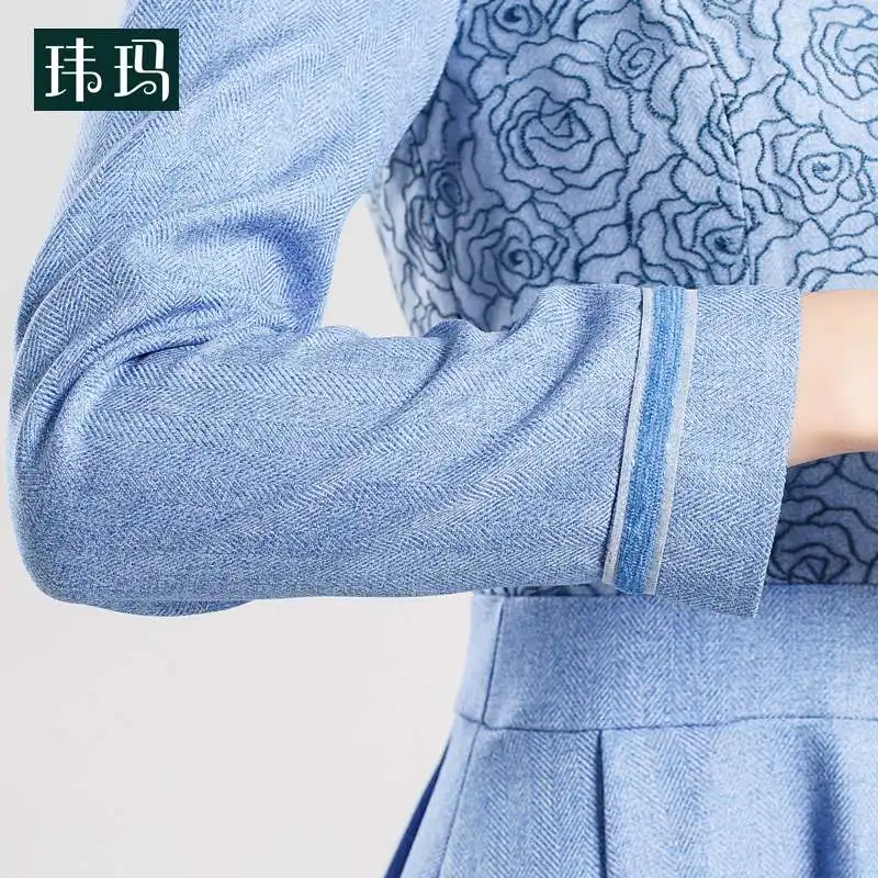 Модное Брендовое джинсовое кружевное платье в стиле ретро с вышивкой женское