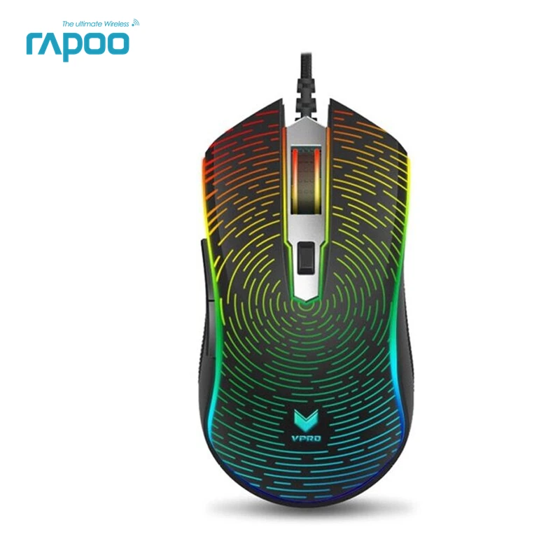 Rapoo V25S 7000 dpi 7 программируемых кнопок Оптический сенсор P3320 RGB подсветка оптическая игровая мышь для профессионального геймера