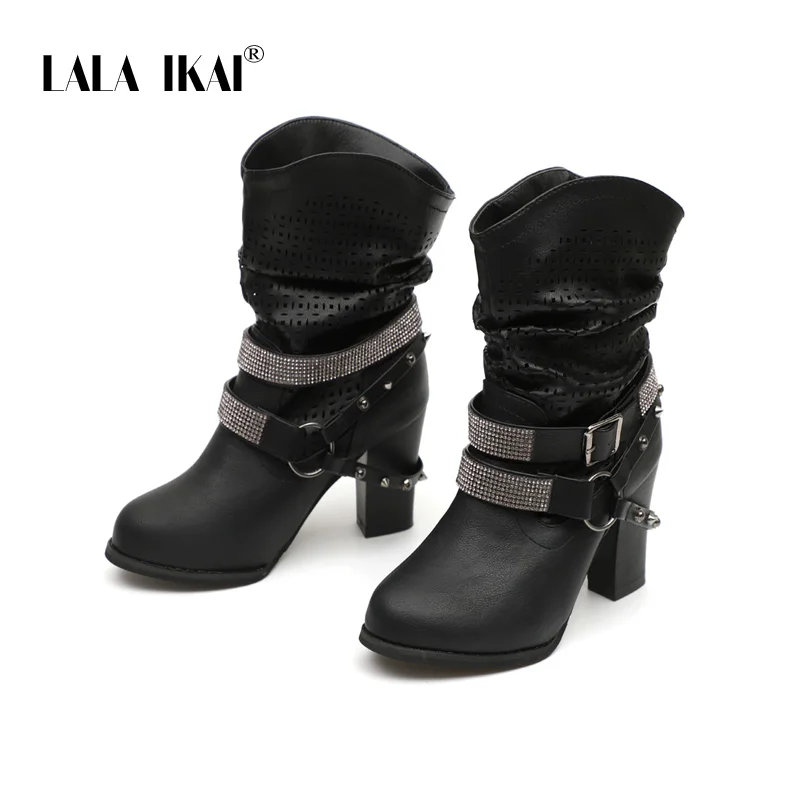 LALA IKAI/европейской и американской моды осень Новинка зимы модные сапоги на