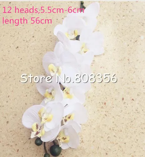 56cm white One Real Touch орхидеи бабочка фаленопсис белый/розовый/желтый искусственный Голубь из латекса Cymbidium орхидеи Цветы для свадебного украшения - Цвет: 56cm white