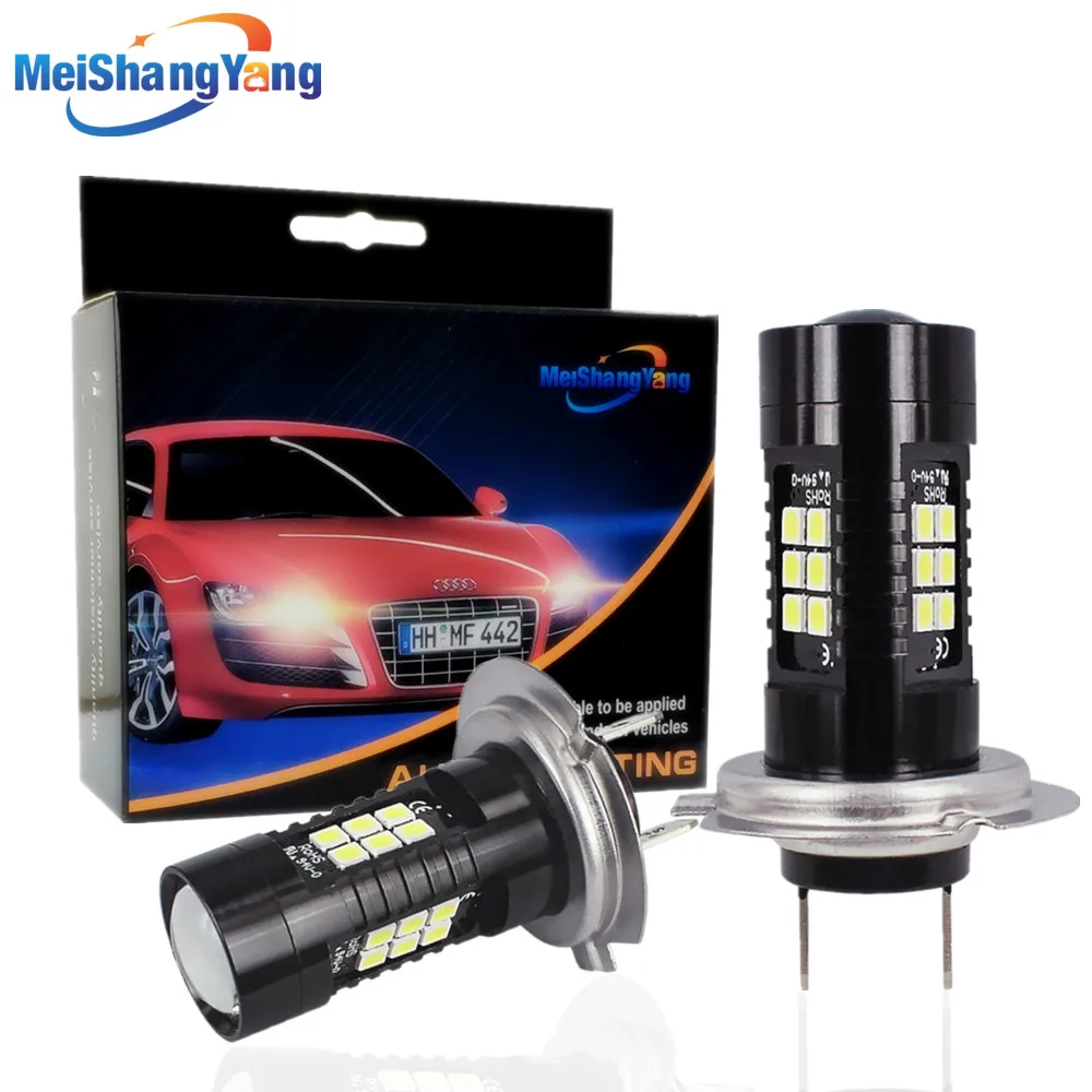 2 шт. 1200Lm H7 светодиодный автомобильный светильник s авто лампы 21SMD 3030 белые