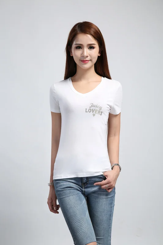 Модная тонкая женская футболка Цвет красный черный синий белый Мерсеризованный