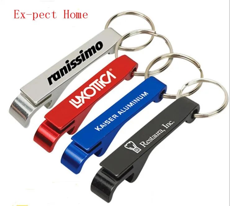 500 pcs/lot promotion customed printed logo gift Metal aluminum alloy bottle opener metal keychain laser LOGO | Дом и сад