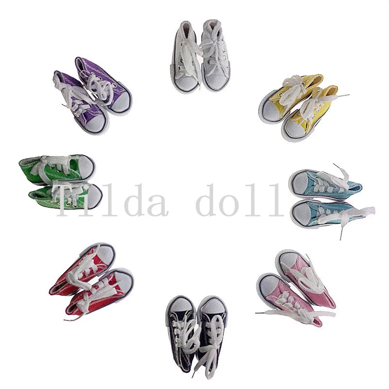Tilda Doll Accessories Assorted Colors 7.5cm Canvas Shoes For 1/4 BJD &amp Mini sneaker &amp16 Inch Sharon doll Boots | Игрушки и хобби