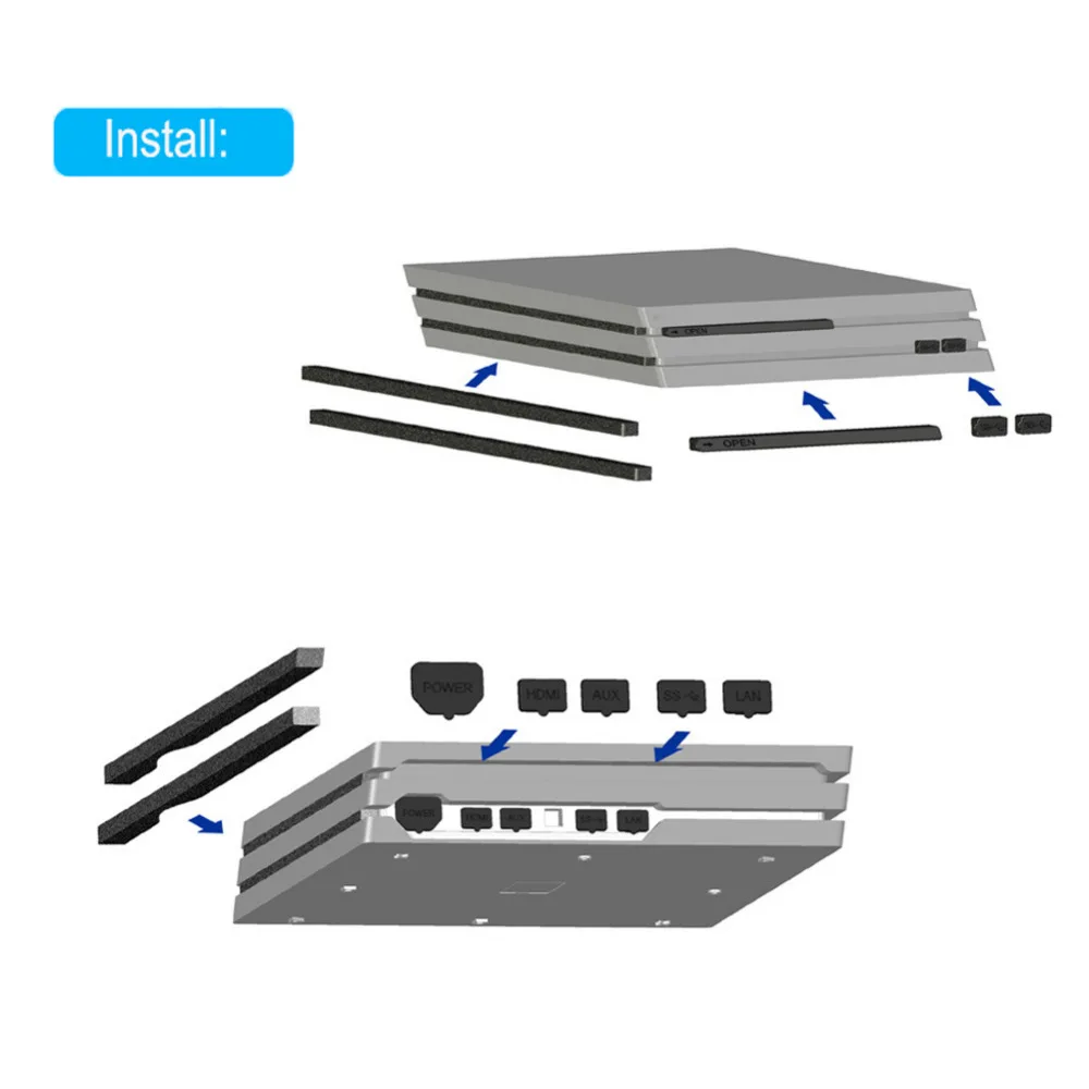 Черная губчатая Пылезащитная крышка чехол сетчатая Пробка Набор для PS4 Pro