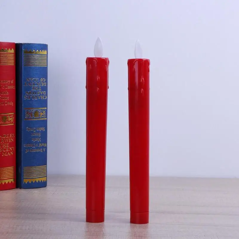 2pcs Беспламенное Рождественское украшение светодиодный Электронный светильник-свеча имитирующий мигающий чайный светильник для свадьбы, дня рождения