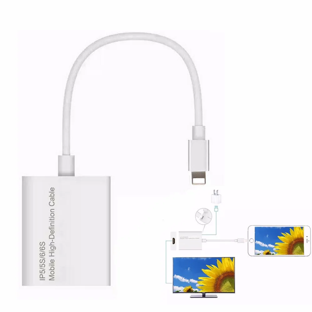 Кабель HDTV проводной соединитель для HDMI 1080P адаптер телевизора кабель iPhone 5/6/7 7Plus 8