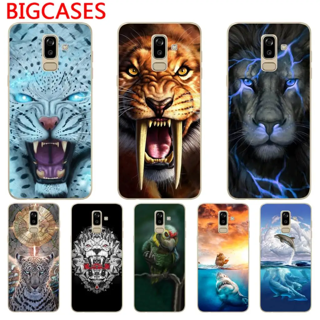 For Samsung Galaxy J3 J5 J7 2017 J4 J6 J8 2018 Case Cover EU Version Soft TPU Silicone Cool Animal Printed Protect Phone Shell |