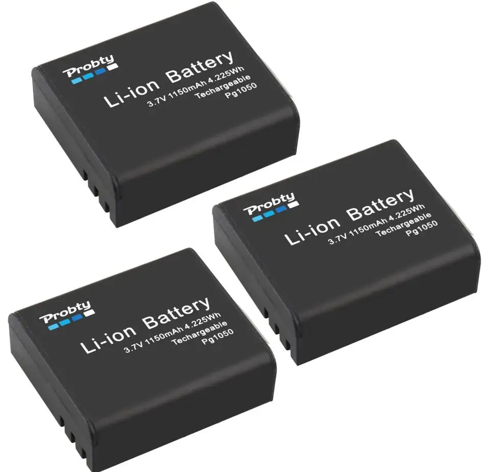 4 шт. PG1050 SJ4000 PG900 батарея+ USB lcd двойное зарядное устройство для SJCAM SJ5000 SJ6000 SJ8000 M10 eken 4K H8 H9 GIT-LB101 GIT батарея - Цвет: 3 pcs battery