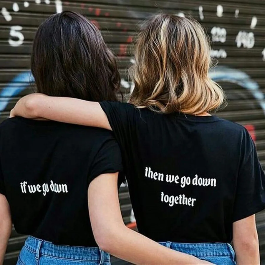 Повседневная футболка с буквенным принтом Лучший Друг BFF женская для влюбленных
