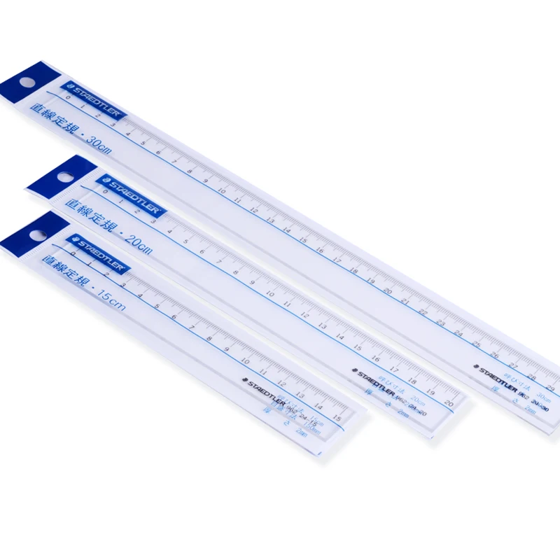 Staedtler, каблук 15 см, 20 см, 30 см прозрачный Пластик чертеж линейки Шаблоны канцелярские принадлежности, школьные принадлежности, аксессуары для офиса