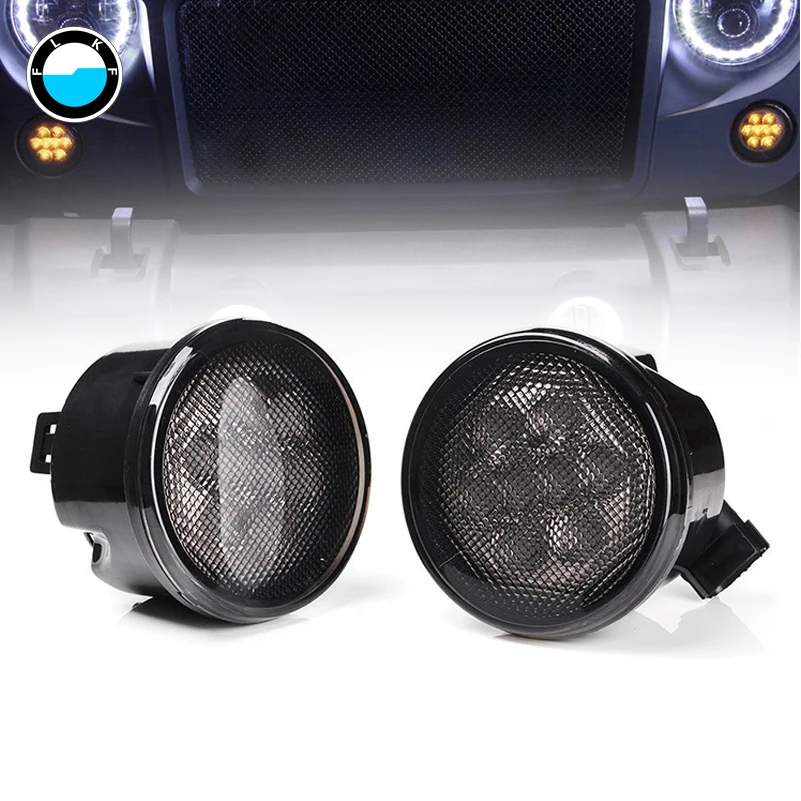 Янтарный передняя светодиодный поворотник светильник сборки 2007 ~ 2016 для Jeep Wrangler JK