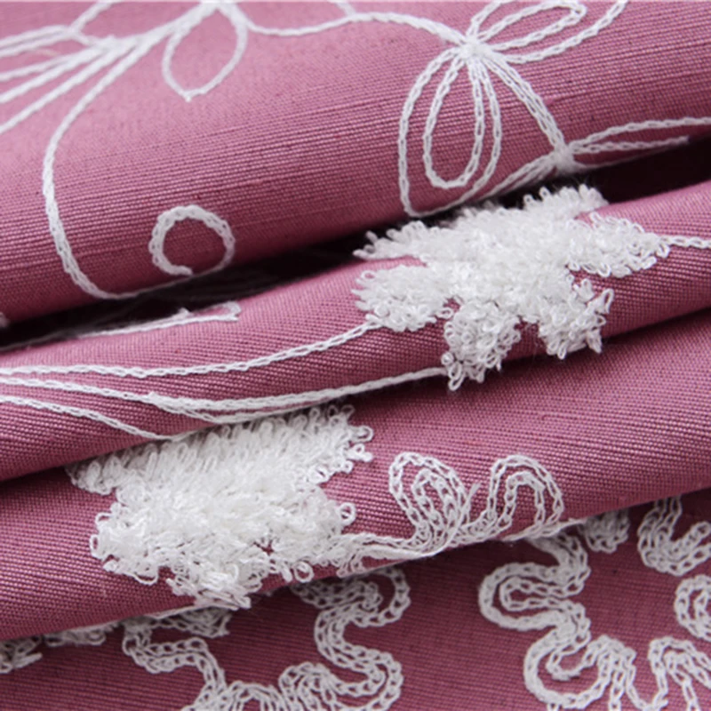 

Refreshing Style Blackout Curtain for Living Room Bedroom Window Custom Made Embroidery Floral Sheer Curtain Drapes