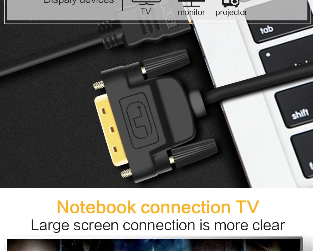 Кабель HDMI-DVI 3D 1080P DVI-D 24+ 1 pin адаптер папа-папа позолоченный для монитора HDTV проектора PS4 2 м 3 м 5 м DVI к HDMI