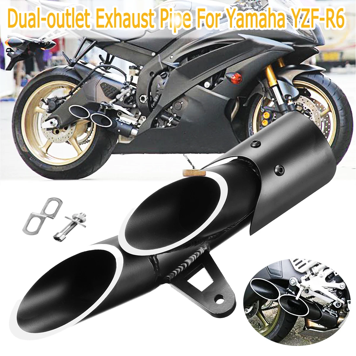 Глушитель выхлопной с двойным выходом для мотоцикла Yamaha YZF-R6 Suzuki GSX-R 1 комплект