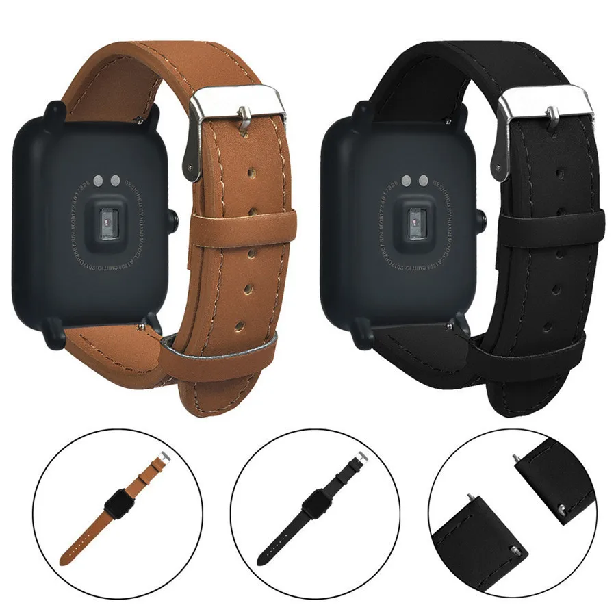 Кожаный ремешок для часов сменный быстросъемный классический Xiaomi Huami Amazfit Smartwatch |