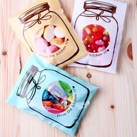 300pcs 3 color beautiful jar clear window 7x10 cello bagcookie bakery gift candy packaging bagsself adhesive seal