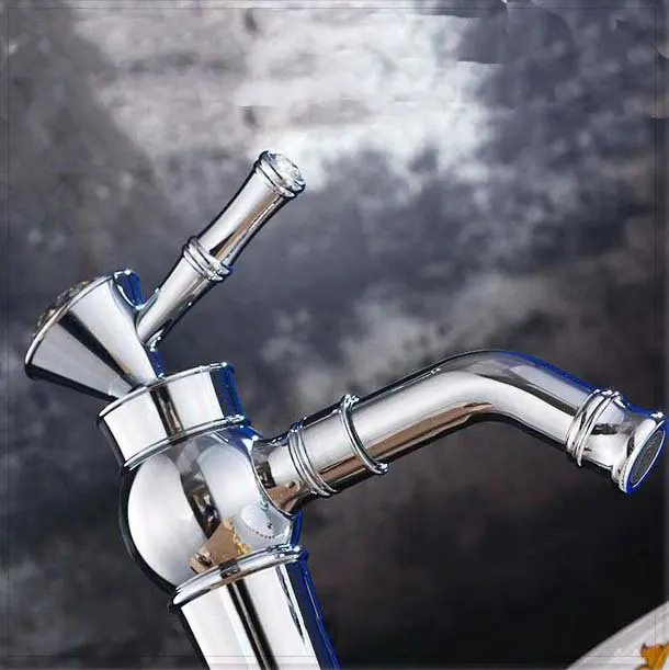 Бесплатная доставка хромированный латунный Смеситель для раковины с алмазной