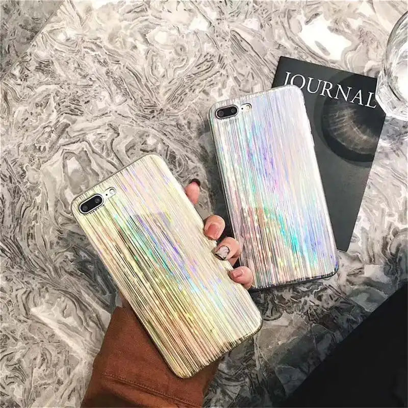 Simple Laser For Iphone 6 6s 7 8P X Xs Xr Max Retro Tpu Rainbow Phone Case |