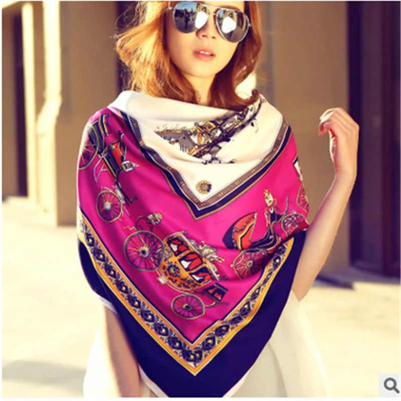 100% шелковый шарф большой высококачественный Женский 130 см * Шелковый саржевый