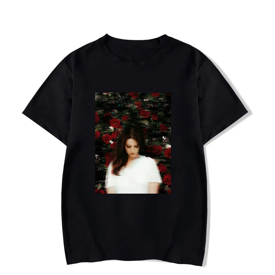 Забавная Футболка с принтом Lana Del Rey, женская/мужская летняя хлопковая футболка с коротким рукавом, модная уличная одежда,, модная футболка - Цвет: BK