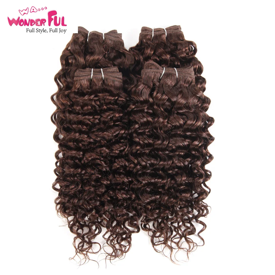 Индийские пучки натуральных волос курчавые 4 пучка/упаковка 190 г Qne упаковка