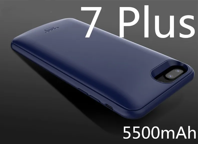 Blue 7 plus 5500 мА/ч чехол для зарядного устройства для iPhone 6, 7, 8, 6s plus, 8 plus, чехол для аккумулятора, внешний аккумулятор, зарядка, капа, ультра тонкий внешний чехол - Цвет: Blue 7 plus