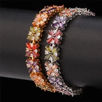 yellow goldsilver color high quality beautiful cubic zirconia stone bracelet bangle jewelry for women gift h842