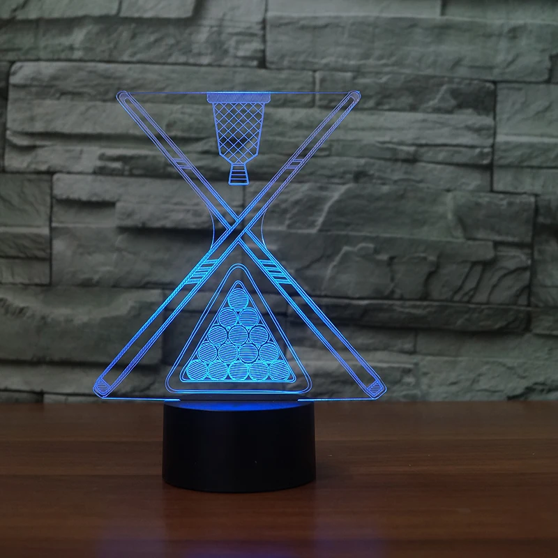 Новинка Бильярд 3D ночник USB LED лампада настольная лампа Ванная комната Декор