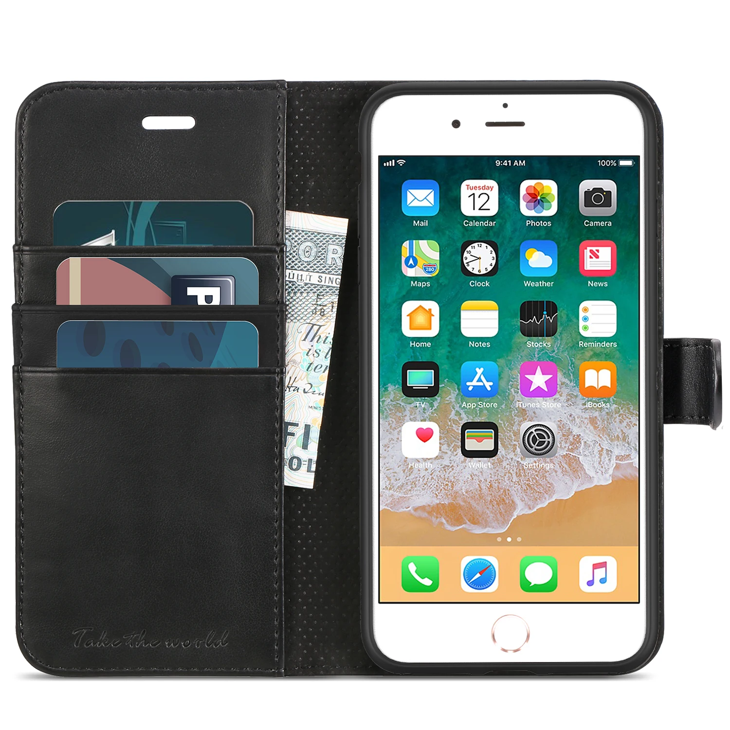 Tuch бумажник чехол для iPhone 7 Plus/8 Plus с магнитной застежкой слоты карт кошелек сумка