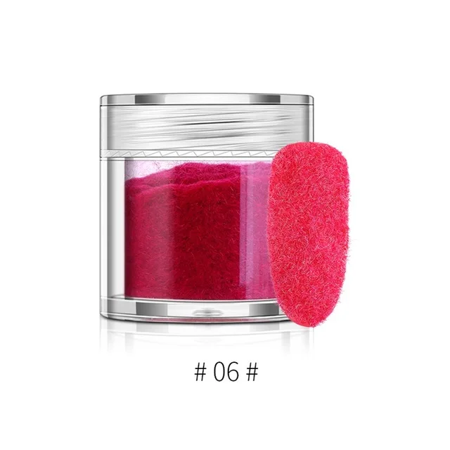 Style 6 Pink Red 10 цветов пушистая Флокированная бархатная пудра для Ногтей Красочная блестящая Пыль для маникюра DIY УФ-Гель-лак для ногтей - Цвет: Style 6 Pink Red