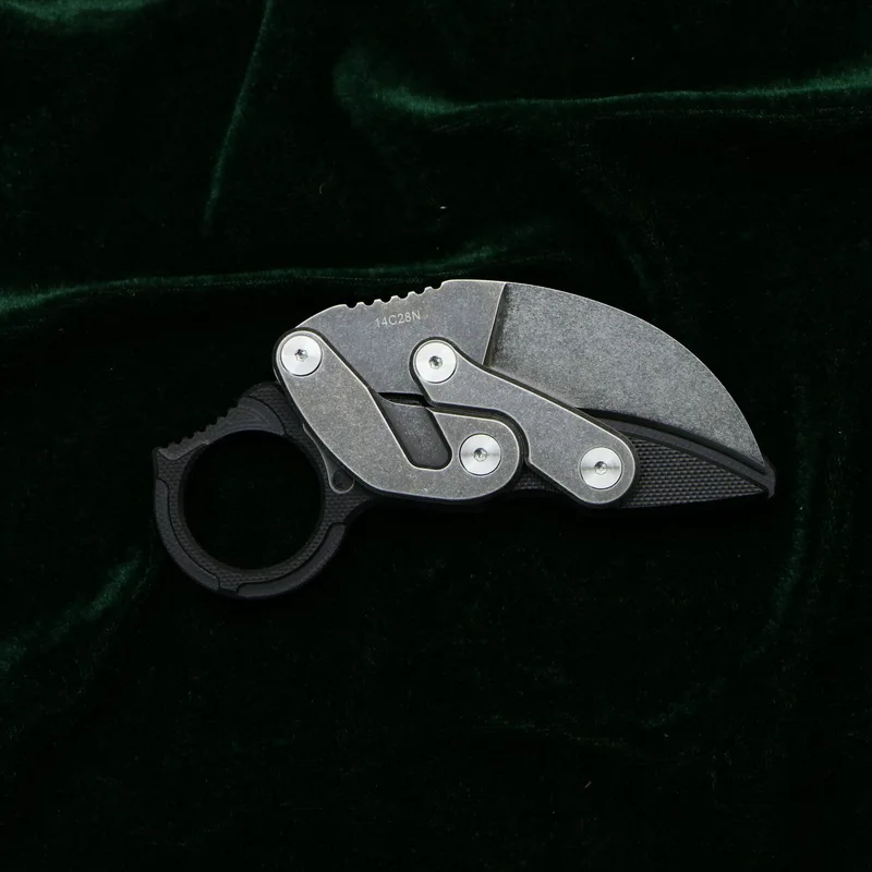 balck Складной нож Caswell 14C28N, стальное лезвие, одна сплошная ручка G10, многофункциональные охотничьи карманные ножи для фруктов, инструменты для повседневного использования - Цвет: balck